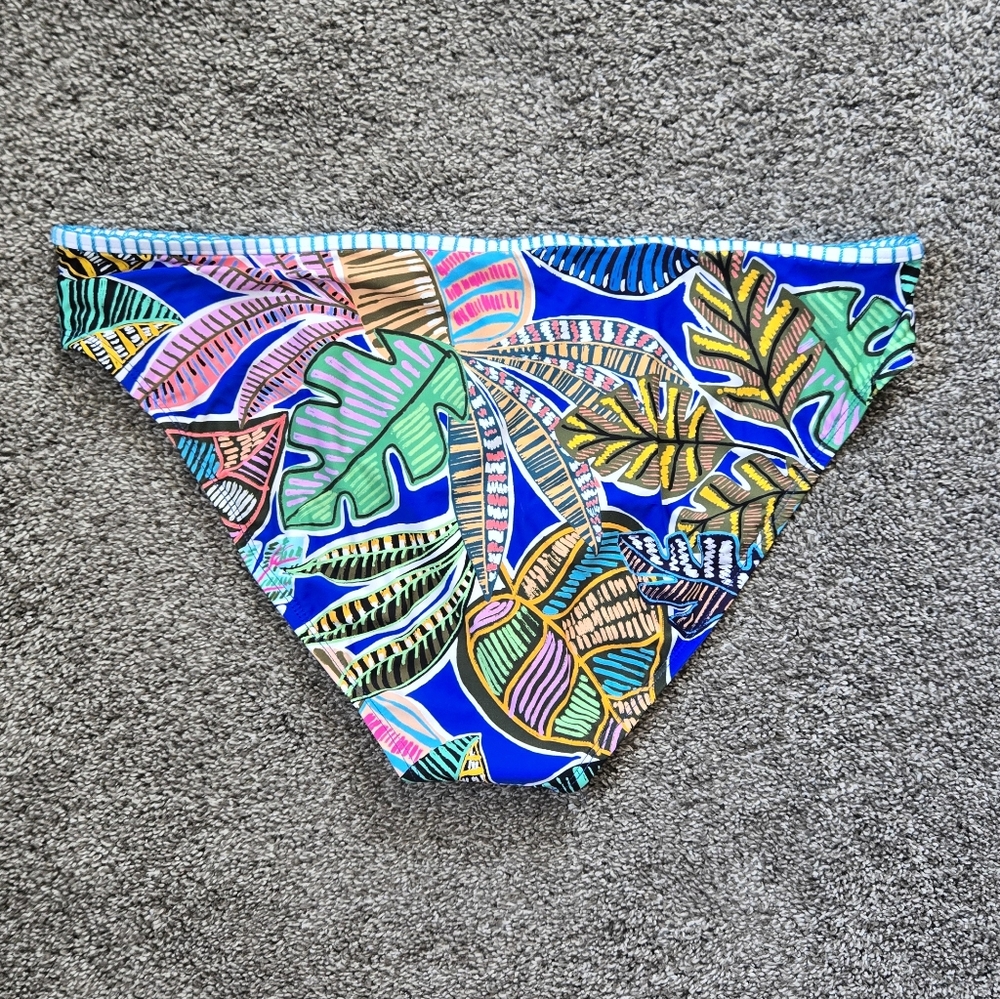 La Blanca Colorful Leaf Print Bikini Bottom NEW size 16